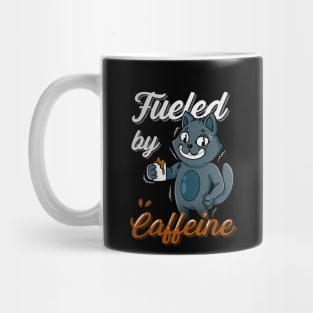 Fueled By Caffeine A Cat With a Cup Of Coffee Mug